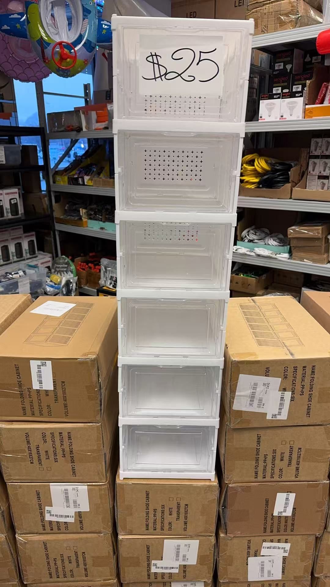 6-layer plastic shoe cabinet