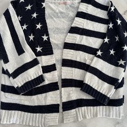 American Flag Knit Cardigan Size Small