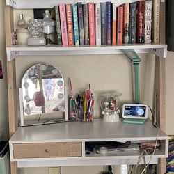White And Beige Ladder Desk