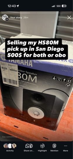 Pair of 8 inch Yamaha speakers