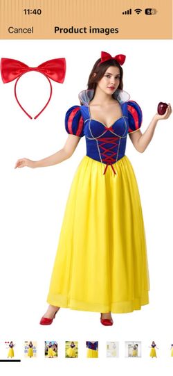 Spooktacular Creations Snow Princess Dress Costume Women, Adult Halloween Costume with Headwear for Theme Parties