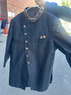 Men’sNavyBlueSherwani-StyleJacket