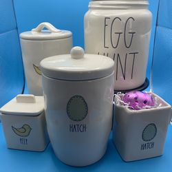 Rae Dunn Easter Canisters And Creamer Set
