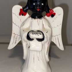 Porcelain angel African-American damaged Rare MCM Figurine black
