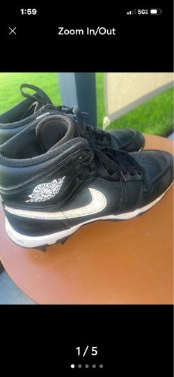 Air Jordan 1 Mid Black Nike White Sparkle cleats size 6Y