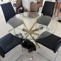 Beautiful glass kitchen table