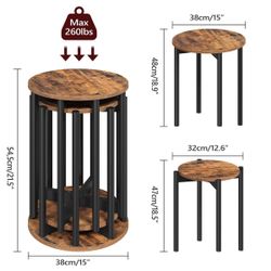 Stackable Nesting Stools Set of 4, Side & Coffee Tables, Kitchen, Bedroom