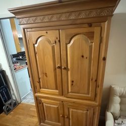 Blonde Wood Armoire 