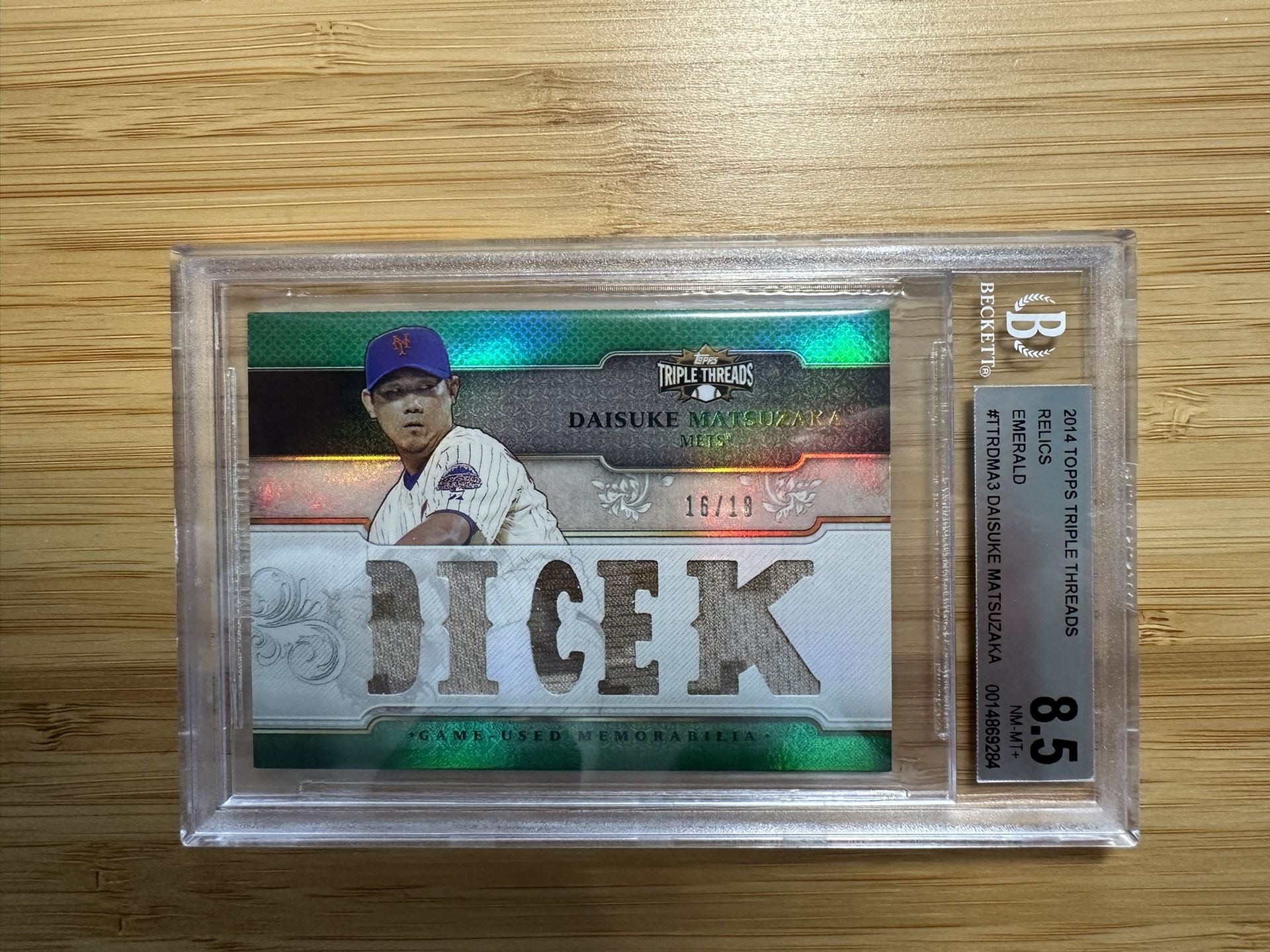 Daisuke Matsuzaka 2014 Topps Triple Threads Relics Jersey patch relic Mets /18