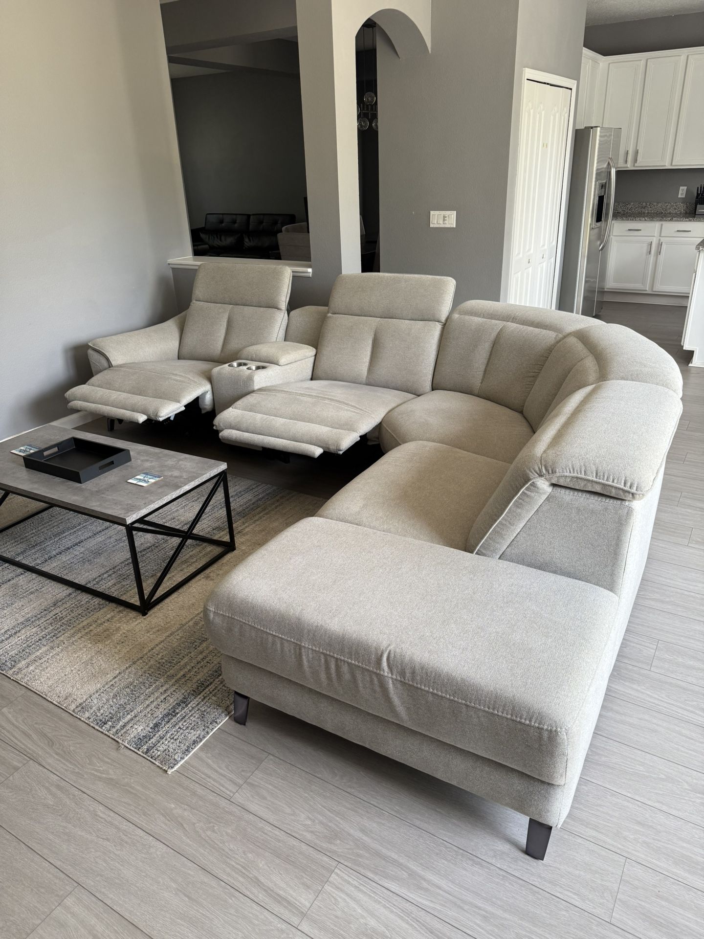 Reclining Sofa Set w/ Storage & Electric Outlets