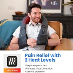 Etekcity Cordless Shiatsu Massager with Heat for Back and Shoulder Pain Relief