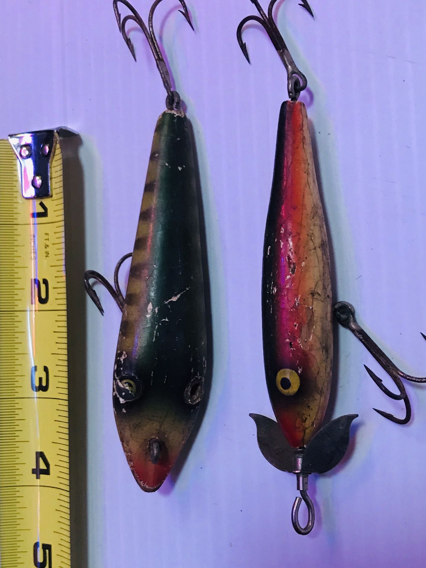 2 Vintage Wooden Fishing Lures