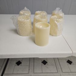 4 " Candle Pillars with Timer. New