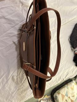 Leather Brown, Large Purse, Or Document Carrier