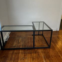 Corner Desk With Glass Top (L-Shaped)