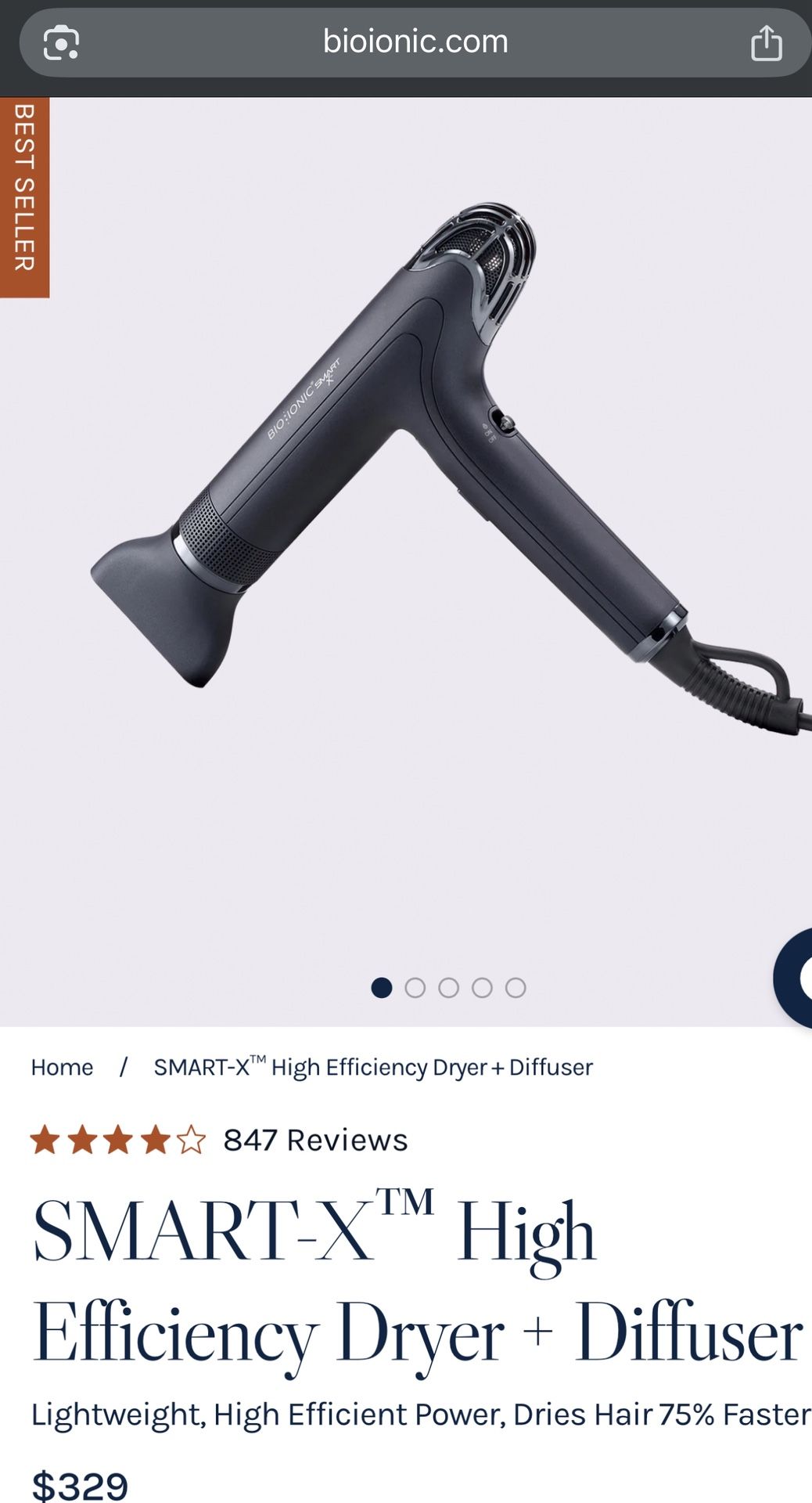 Bio Ionic Smart X Blow dryer