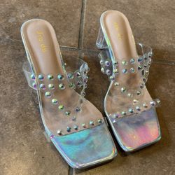 Clear party diamonds heels 