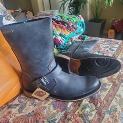Mens Size 11-1/2  Blue Harley  Davidson Boots