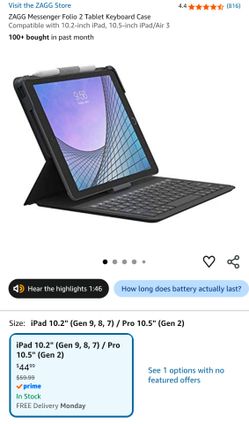 ZAGG Messenger Folio 2 Tablet Keyboard Case
Compatible with 10.2-inch iPad, 10.5-inch iPad/Air 3