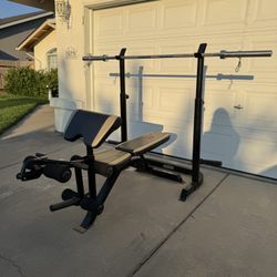 Olympic Weight Bench And Barbell