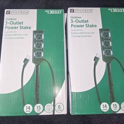 2 utilitech outdoor 3 outlet power stakes