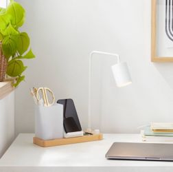 Desk Lamp with Wireless Charging and Storage(Includes LED Light Bulb)-Brightroom 