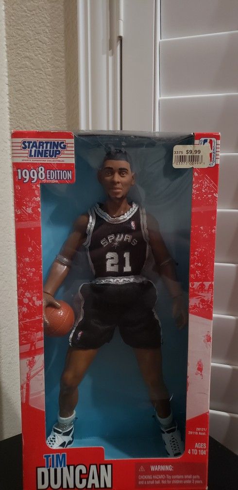 1998 San Antonio Spurs Tim Duncan NBA Starting Lineup 12" Player Collection Series