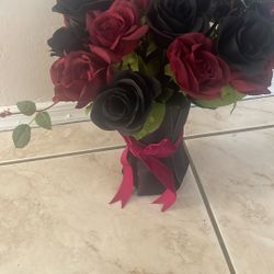 Faux Flower Rose Floral Arrangement 