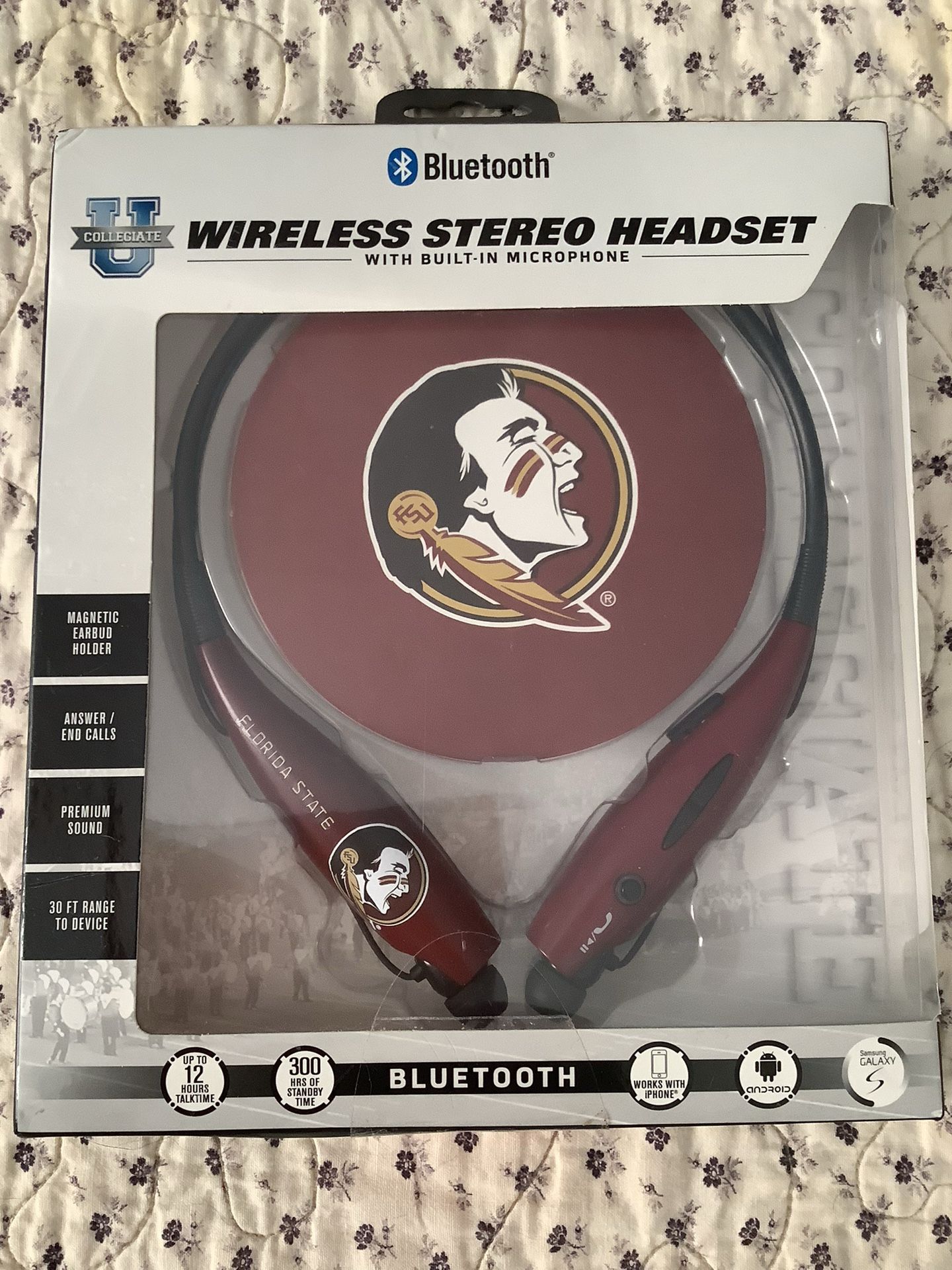 FLORIDA STATE: WIRELESS STEREO HEADSET WITH BUILT IN MICROPHONE 