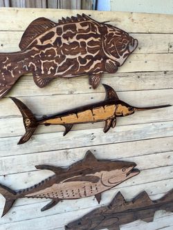 Wooden handmade swordfish