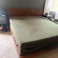 Article Solid Wood Walnut Bed Frame King