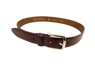 ALLEN EDMONDS 19048 MIDLAND AVENUE DRESS BELT BUCKLE OXBLOOD LEATHER  81/32 MINT