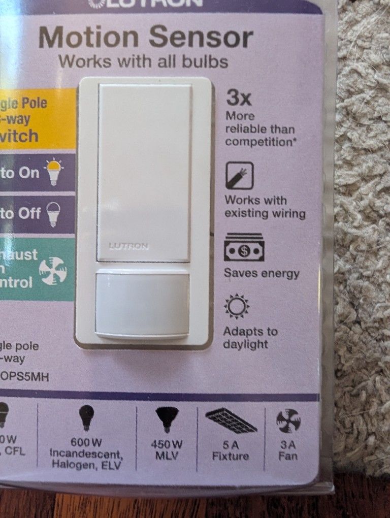 Lutron Motion Sensor Light Switch Exhaust Fan Control