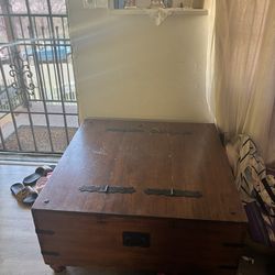 Solid wood chest coffee table