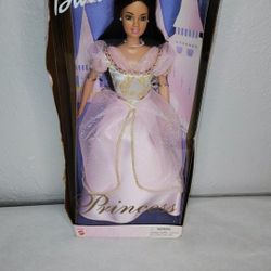 Barbie Princess Doll Brunette Brown Eyes Pink Gown 1999 Mattel 