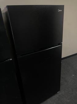 Midea Top Freezer Fridge – Black, clean interior, LED light
