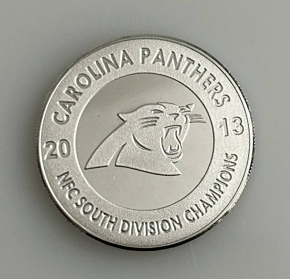 Highland Mint Carolina Panthers 2013 NFC South Division Champions 39mm  Silver Plated Medallion Flip Coin Limited Edition Sports Memorabilia In  Origina for Sale in Carrboro, NC - OfferUp