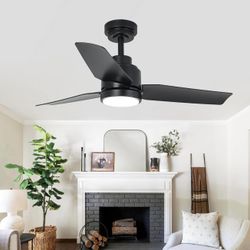Brand New 42" Smart Ceiling Fan with Light Remote App Control Modern Black