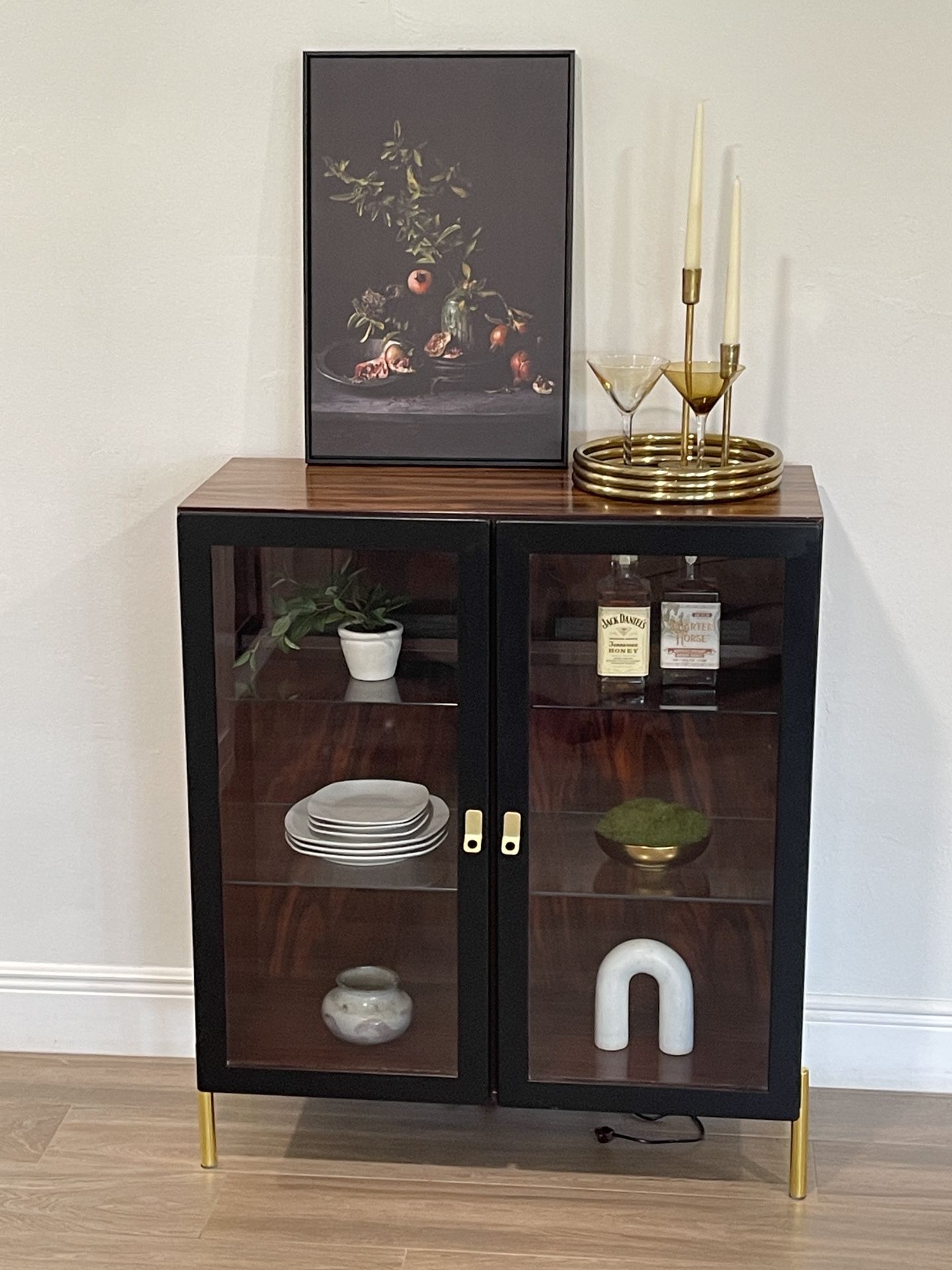 Solid Rosewood Sideboard With Light