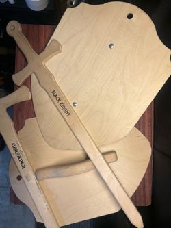 Wooden sword and shield play set