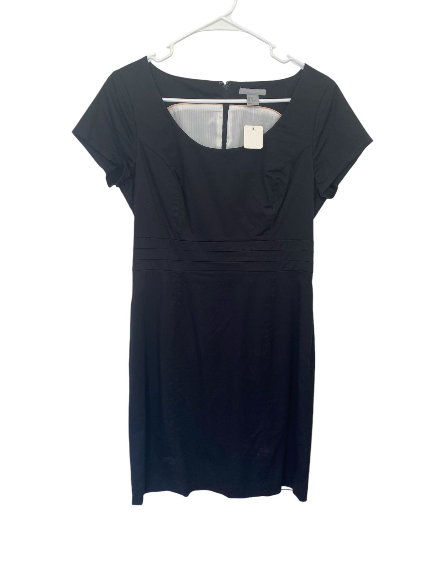 H&M Women’s Lined, Cap Sleeves, Simple Black Dress, Size 10 