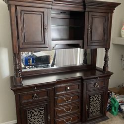 Bar Hutch ( Brown ) 2 Piece 