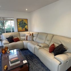 Leather Power Recliner Sectional Sofa  