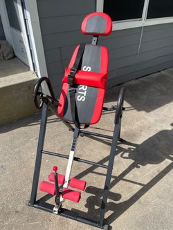 Inversion Table Red and Black heavy-duty gravity inversion table