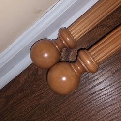 2 wood curtain rods 48 inches