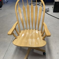 Wooden Chair With Wheels