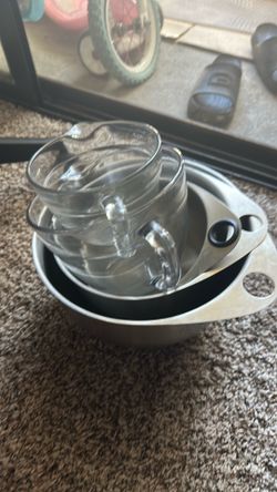 Measure cup glasses and steel