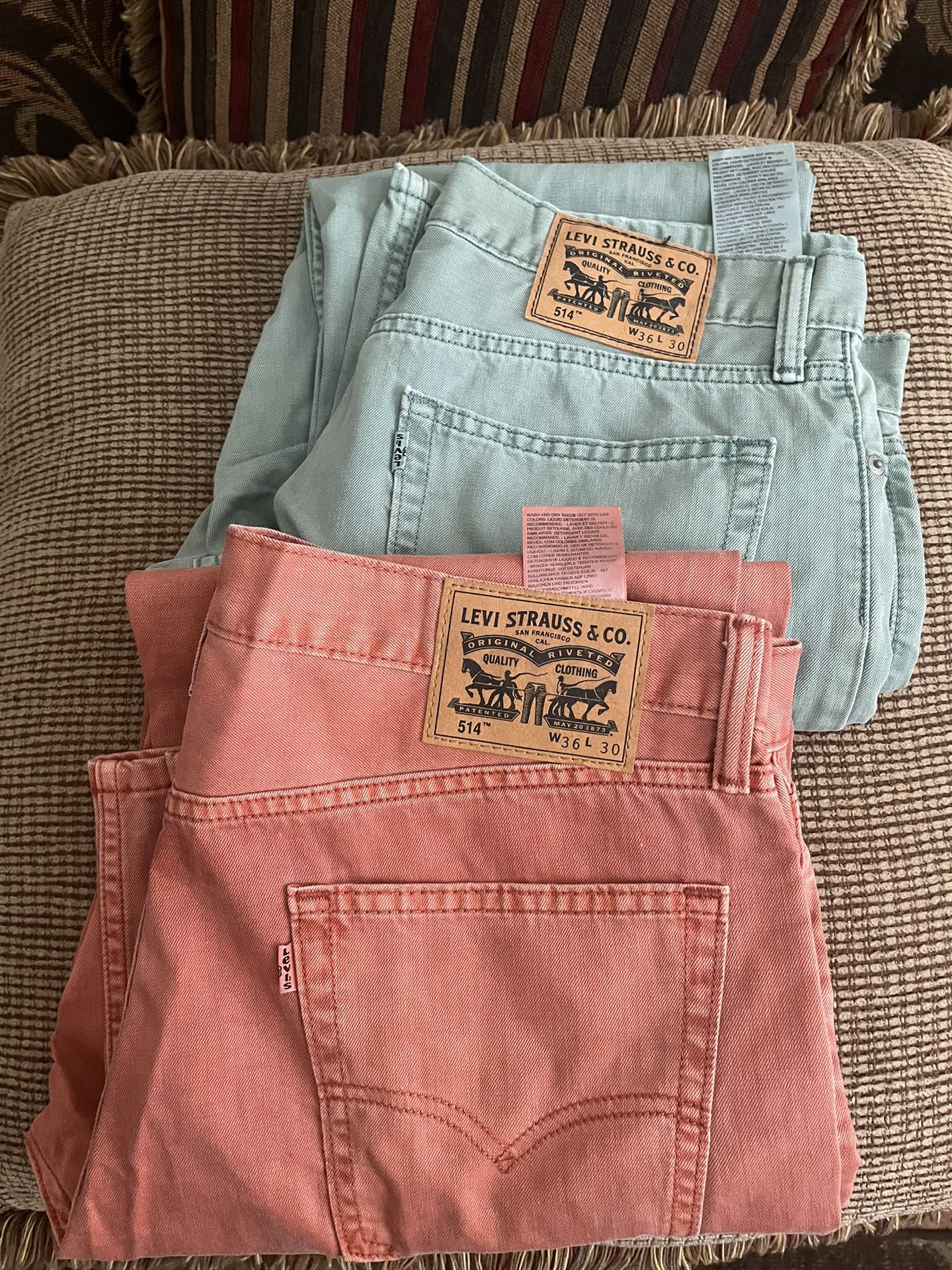 LEVIS SIZE 36W 30L WORN ONCE BASICALLY NEW $50 For Both