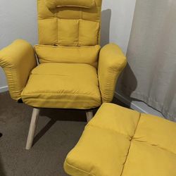 Yellow sitting recliner chair