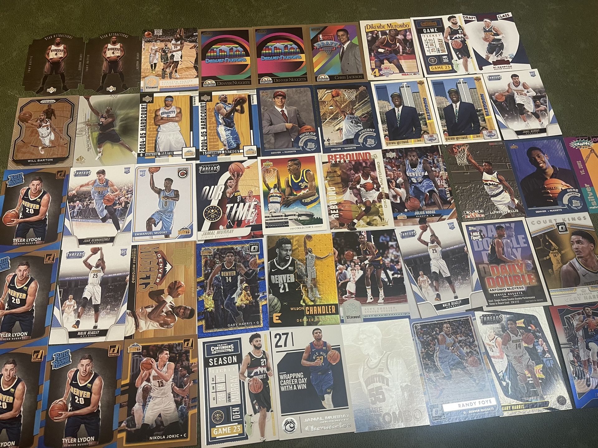 Lot of 46 NBA Denver Nuggets Basketball Cards Stars-Rookies-Inserts Past & Present